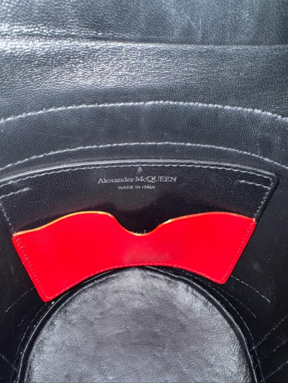 ALEXANDER McQUEEN Denim & Calfskin The Curve Small Shoulder| Crossbody - Picture 8 of 9